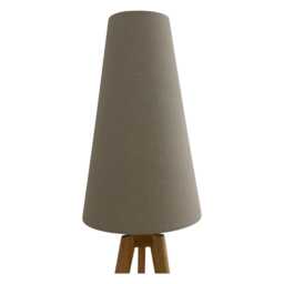 Taupe Brown Textured 100% Linen Extra Tall Tapered Cone Lampshade - thumbnail 1