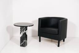 Column Coffee Table Marble Black Marquinia - Side In