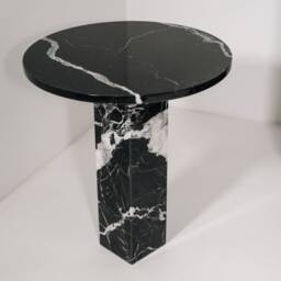 Column Coffee Table Marble Black Marquinia - Side In - thumbnail 4