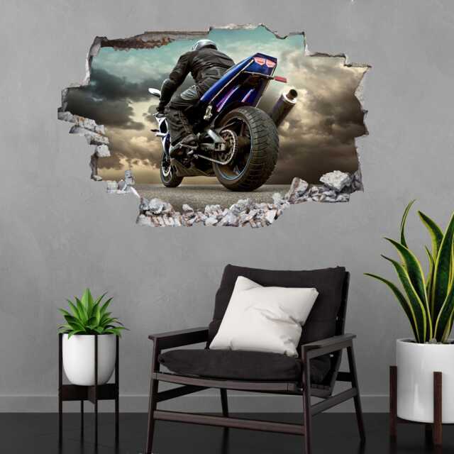 Motorbike Motorcycle Wall Decal Sticker Mural Poster Print Art Home Kids Bedroom Garage Decor Bk20 - image 1