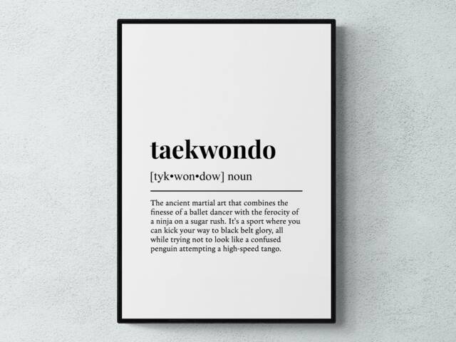 Taekwondo Funny Definition Sport Gift Wall Art Print - image 1