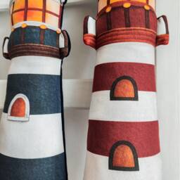 Decorative Lighthouse Cushion Velvet Coastal Decor Pillow - thumbnail 4
