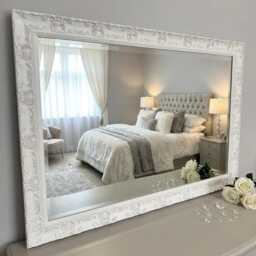 Large Antique White French Framed Decorative Rococo Ornate Opera Wall Mirror - Choice Of Size Premium Quality Free P&p - thumbnail 2