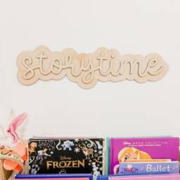 Wooden Wall Quote - Double Layered Sign Reading Nook Storytime Once Upon A Time Child's Room Decor Neutral Deco - thumbnail 2