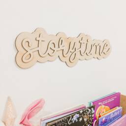 Wooden Wall Quote - Double Layered Sign Reading Nook Storytime Once Upon A Time Child's Room Decor Neutral Deco - thumbnail 3