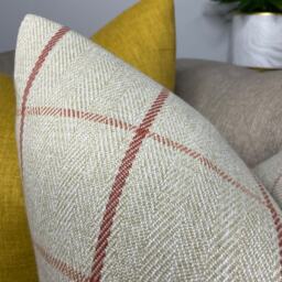 Highland Tartan Check Cushion Cover, Beige - Pillow Double Sided, Modern Countryside Home Decor , Limited Stock - thumbnail 3