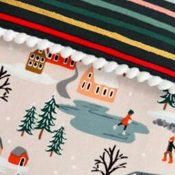 Rifle Paper Co Holiday Classics Ii Village in Cream Fabric Christmas Stocking - thumbnail 3