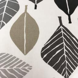 Leaf Print Cushion Covers Handmade Graphite Grey Cotton - Set Of 2 - thumbnail 3