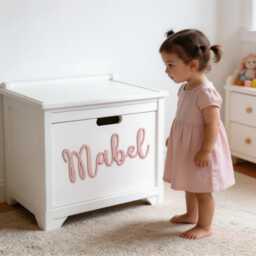 Wooden Toy Box Name Sign - Personalised Toy Box - thumbnail 2