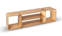 Wooden Sideboard Cabinet Bookcase Bookshelf Shelf 160x40x30 cm Scleica Modular System Japandi Mid Century Modern Free Shipping - thumbnail 1
