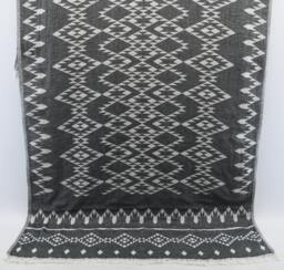 "Black Kilim Towel, Beach Peshtemal, Cotton Towel, Turkish Towel, Aztec Towel, Bath Towel, Double Face Towel, Kilim Towel, 36""x69" - thumbnail 1
