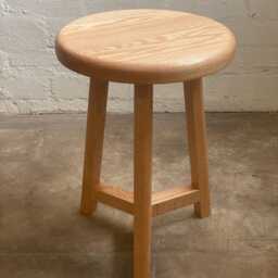 Round Stool - Rustic Wooden Side Table - thumbnail 4