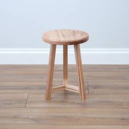 Round Stool - Rustic Wooden Side Table - thumbnail 3