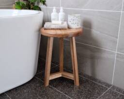 Round Stool - Rustic Wooden Side Table