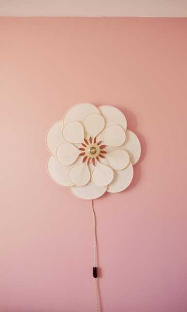 14 Petal Linen & Rattan Flower Wall Light - Chandelier Lamp Handcrafted - image 1