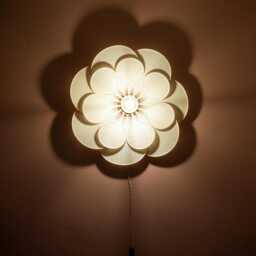 14 Petal Linen & Rattan Flower Wall Light - Chandelier Lamp Handcrafted - thumbnail 4