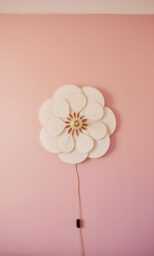 14 Petal Linen & Rattan Flower Wall Light - Chandelier Lamp Handcrafted