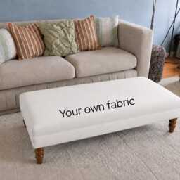 Your Own Fabric Coffee Table Ottoman Footstool, Handmade Upholstered Bespoke Non Storage Ottoman, Made in UK - thumbnail 2
