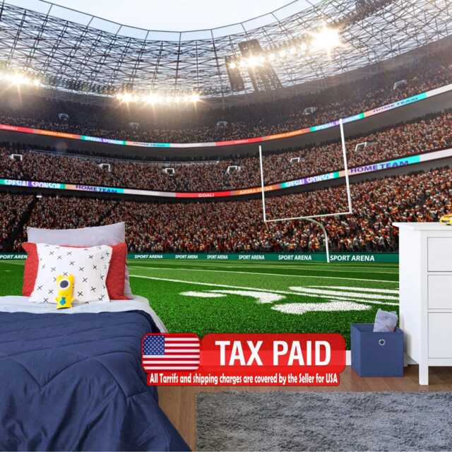 American Football Stadium Wallpaper Mural, Removable Peel & Stick - image 1