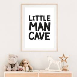3 Boys Nursery Prints, Little Man Cave, Monochrome Name Print, Wall Art, Bedroom Decor, Art - thumbnail 2