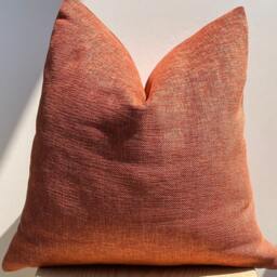 Textured Brick Linen Pillow Cover, Burnt Orange Decorative Cushion Case - thumbnail 3