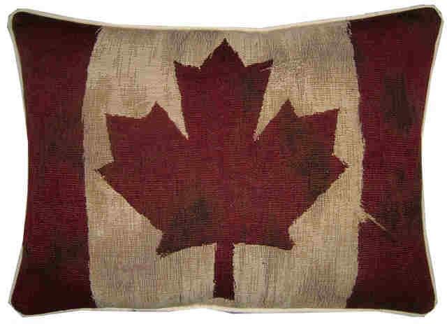 Vintage Canada Canadian Flag Woven Tapestry Cushion Pillow Cover - image 1
