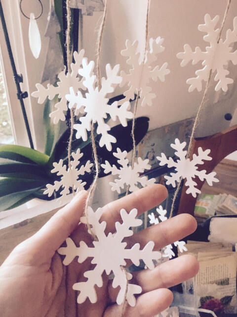 Christmas Decor, Holiday Modern Christmas, Snowflake Garland, Mantle, Kid Gifts, Winter Decor - image 1