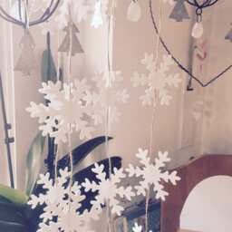 Christmas Decor, Holiday Modern Christmas, Snowflake Garland, Mantle, Kid Gifts, Winter Decor - thumbnail 2