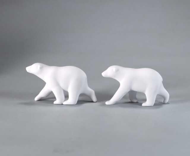 Polar Bear Cub Duo Sculpture By John Perry Statue Deco Art - image 1
