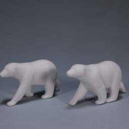 Polar Bear Cub Duo Sculpture By John Perry Statue Deco Art - thumbnail 4