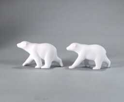Polar Bear Cub Duo Sculpture By John Perry Statue Deco Art - thumbnail 1