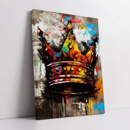 Crown Graffiti Luxury King Queen Abstract Oil Painting Wall Art Framed Canvas Poster Print Home Kitchen Office Bedroom Decor Gift Idea - thumbnail 2