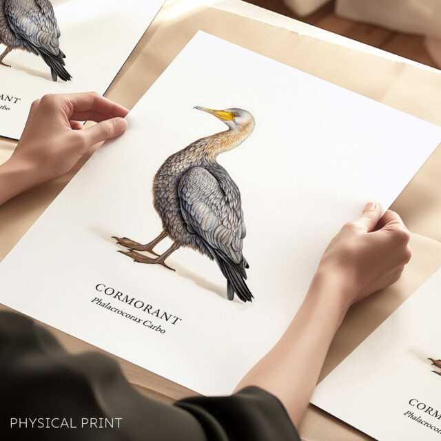 Cormorant Bird Illustrated Poster, Sea Coastal Birds, Wall Decor, Print Gifts - image 1
