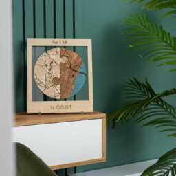 Custom Puzzle Map Wood Wall Art Personalized 5Th Anniversary Gift For Her - thumbnail 4