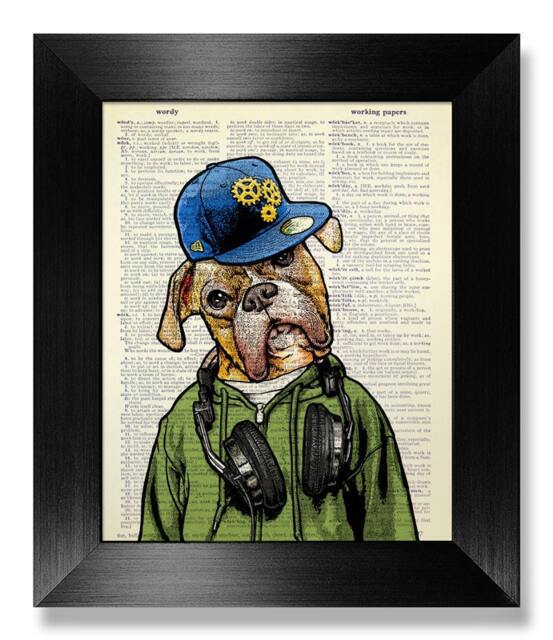 English Bulldog Art Print, English Bulldog Gift For Pet Lover, Cute Dog Poster Gift, Dorm Wall College Dorm Room Decor Funny Artwork