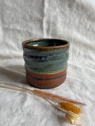 Earth Bubble Ceramic Cup Or Planter, Handmade Glazed Pot, 350Ml Green Vessel, Unique British Gift, Handcrafted Plant Pots, Coffee Cup - thumbnail 1