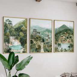 Chittagong Bangladesh Poster Set Of 3, Vintage Inspired Coastal City Wall Art, Neutral Asian Travel Prints - thumbnail 3