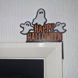 Happy Halloween Boo Ghosts Door Topper, Shelf Decor, Wall Quirky Home Interior Gift, Door Decoration - thumbnail 2