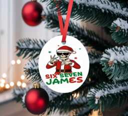 Funny Skeleton 67 Six Seven Personalised Customised Christmas Bauble Decoration Gift For Her Him Son Daughter Meme Viral Italian Brainrot - thumbnail 1