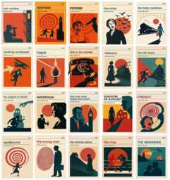 Alfred Hitchcock Minimal Art Poster - 20 Iconic Films Collection - Framed Or Unframed Multiple Sizes - thumbnail 1