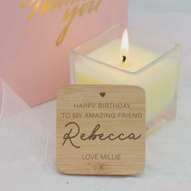 Personalised Friendship Birthday Scented Vanilla Candle, Teacher Gift, Thank You, School, End Of Term, Teaching Assistant - image 1