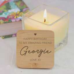 Personalised Friendship Birthday Scented Vanilla Candle, Teacher Gift, Thank You, School, End Of Term, Teaching Assistant - thumbnail 3