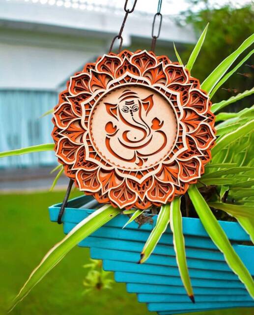 Ganesh Mandala Wood Wall Art, 6 - image 1