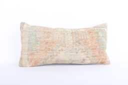 Handwoven Turkish Kilim Pillow Cover Bohemian Throw - 12x24 - thumbnail 1