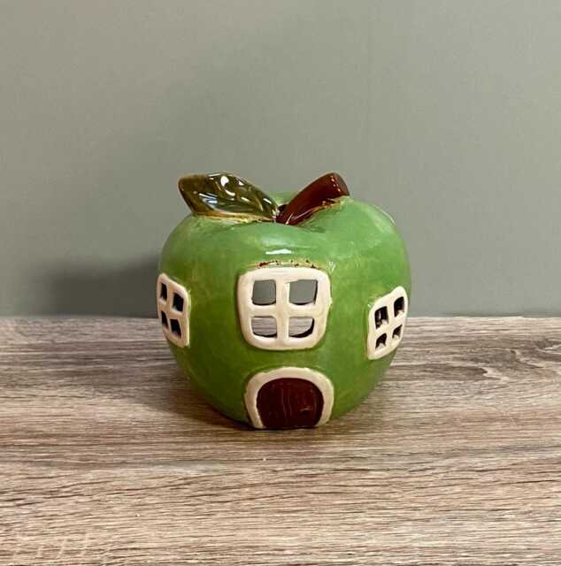Ceramic Tealight Apple House Candle Holder Village Quirky Cute Home D??cor - image 1