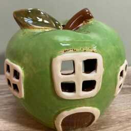 Ceramic Tealight Apple House Candle Holder Village Quirky Cute Home D??cor - thumbnail 2