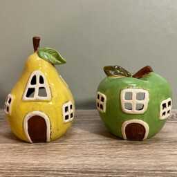 Ceramic Tealight Apple House Candle Holder Village Quirky Cute Home D??cor - thumbnail 4
