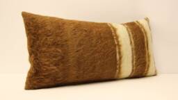 Vintage Turkish Kilim Pillow, Wool Lumbar Cushion - 12x24