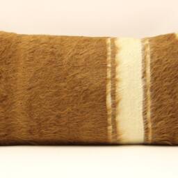 Vintage Turkish Kilim Pillow, Wool Lumbar Cushion - 12x24 - thumbnail 2