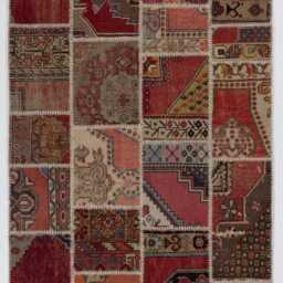 Multicolor Handmade Turkish Patchwork Rug - thumbnail 2